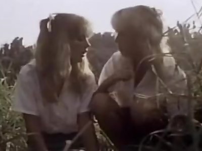 Classic porn in the forest with two ladies