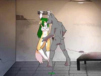 Really Hot Furry Cat Girl having fun with a good looking Wolf