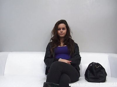 Teen Brunette Girl First Porn Casting
