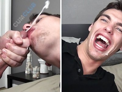 Attractive Cum Eating Cock Sucker Swallows Massive Load from Big Hard Dick