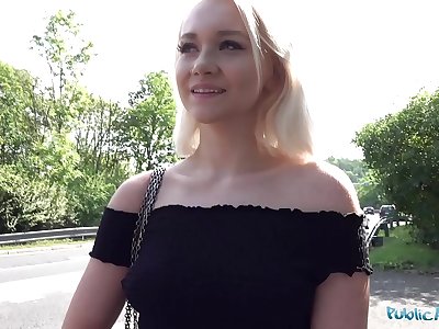 Public Agent Blonde teen Marilyn Sugar fucked in the forest