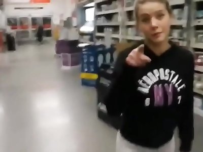 Stranger girl inhales my jizz-shotgun in Walmart
