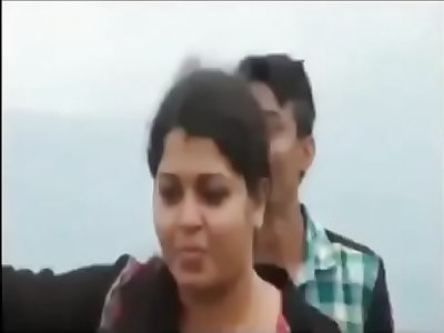 Kerala Malayalam 25 yrs senior unmarried, hot and sexy women college professor smoking cigarette and groped by her stud students at Ponmudi hill viral sex vid - 2016, April 12th.