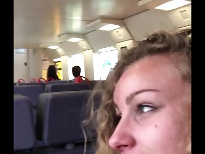 Angel Emily public blowage in the train and cumswallowing !!