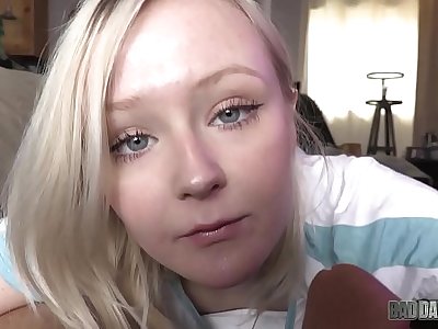 PETITE BLONDE Teenage GETS FUCKED BY HER FATHER! - Featuring: Natalia Queen